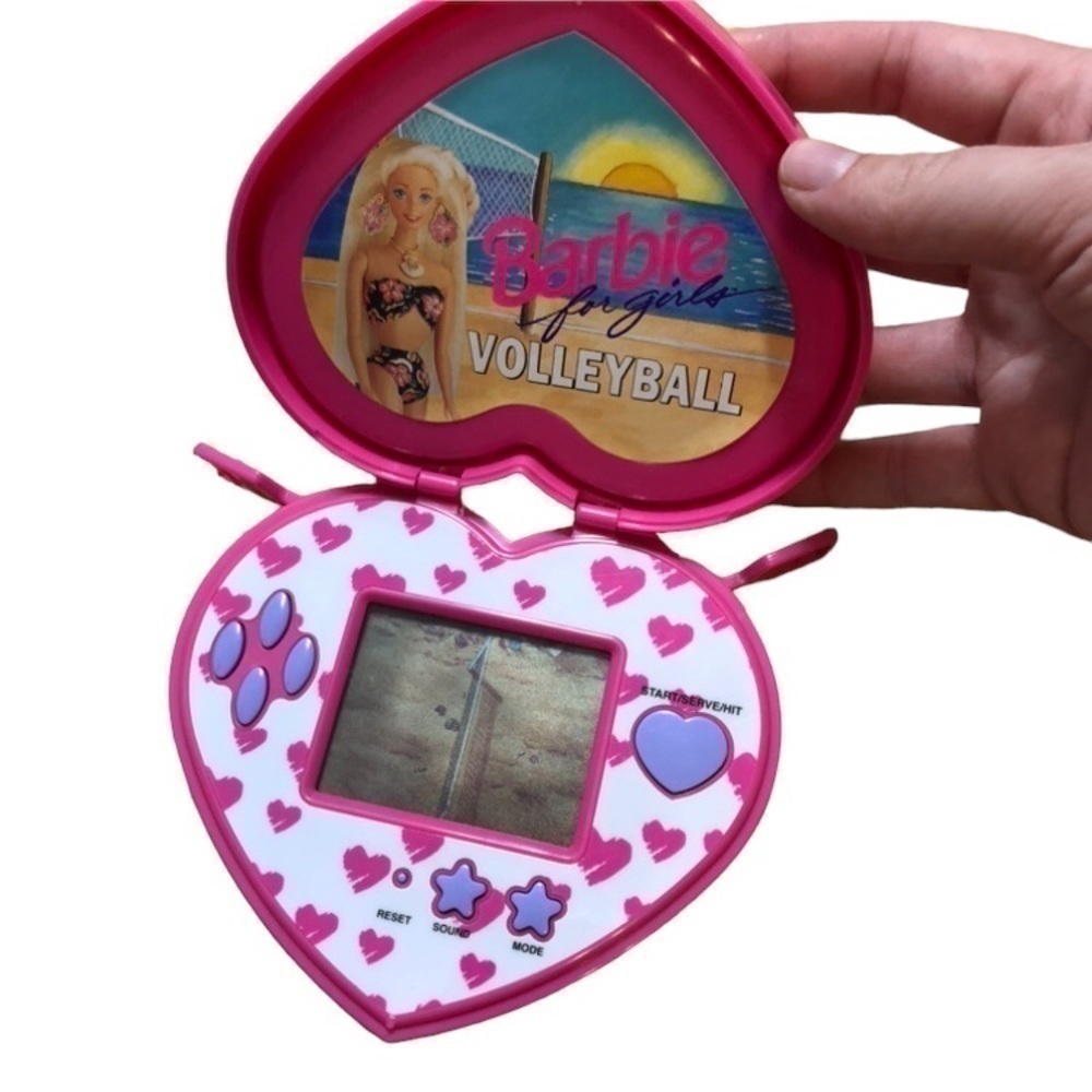 Vintage Barbie Volleyball Handheld Electronic Video Game 90s Pink